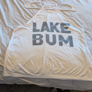 Bella Canvas White Tank with Bold Gray Text